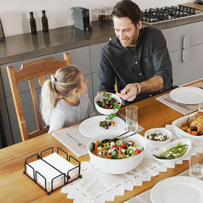 Serviettenhalter Schwarz Eisen Holzsockel modern Outdoor Cocktail