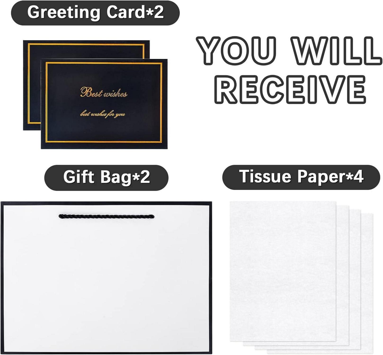 Geschenktüten mit Schleifenbändern, 2 Stück