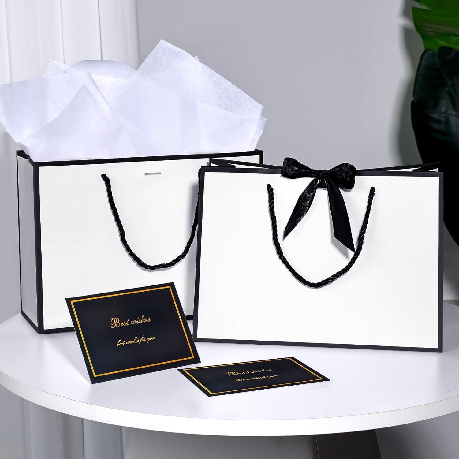 BBLIKE Geschenktüten 2 Stück mit Schleifenbändern und Grußkarten