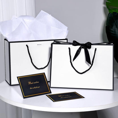 BBLIKE Geschenktüten 2 Stück mit Schleifenbändern und Grußkarten