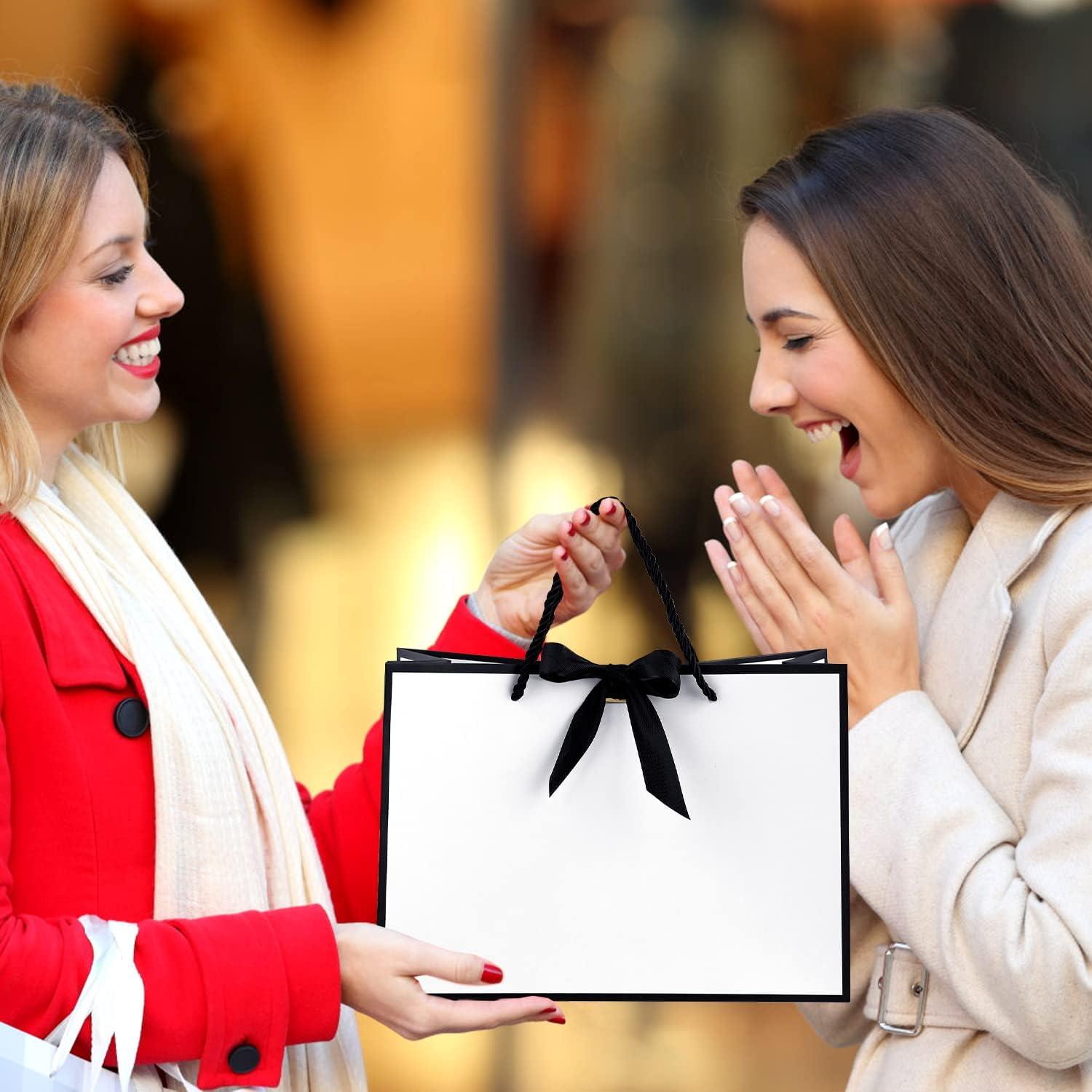 BBLIKE Geschenktüten 2 Stück mit Schleifenbändern und Grußkarten