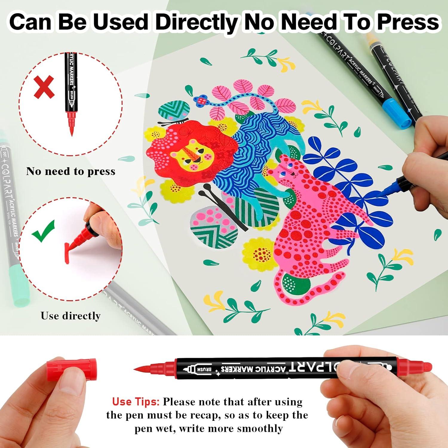 Acrylic Paint Marker Set für Steine Bemalen 12PCS, Wasserfest