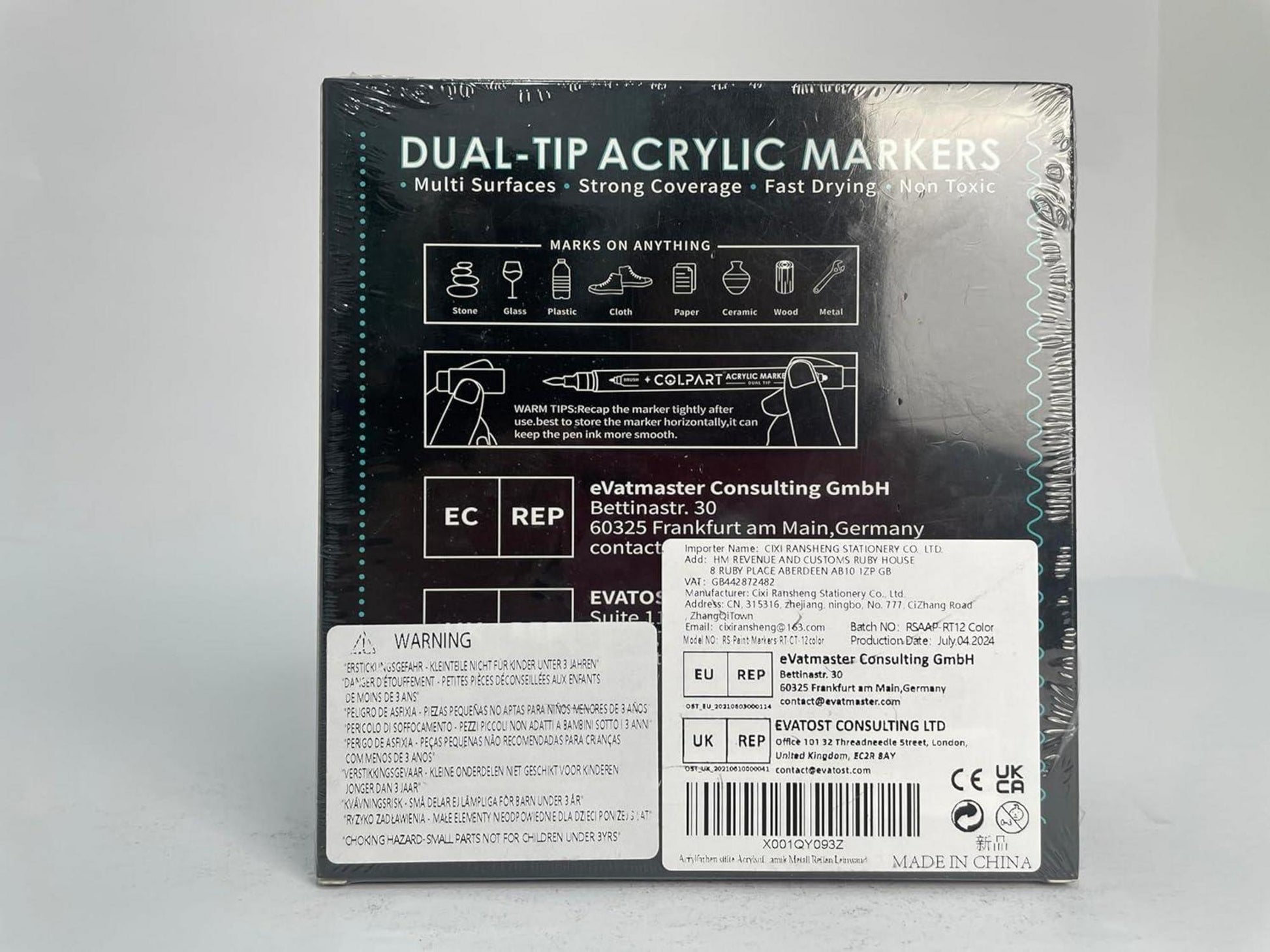 Acrylfarben Stifte Set 12PCS Wasserfest Acrylic Paint Marker Steine