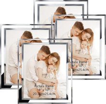 4er Set Glas Bilderrahmen Silber 20x25cm für Fotos & Bilder
