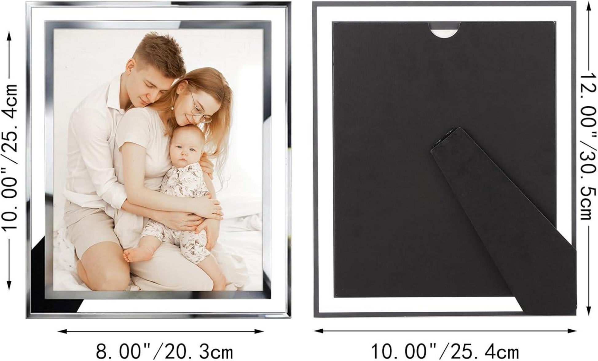 Giftgarden 4er Set Glas Bilderrahmen 20x25cm Silber für