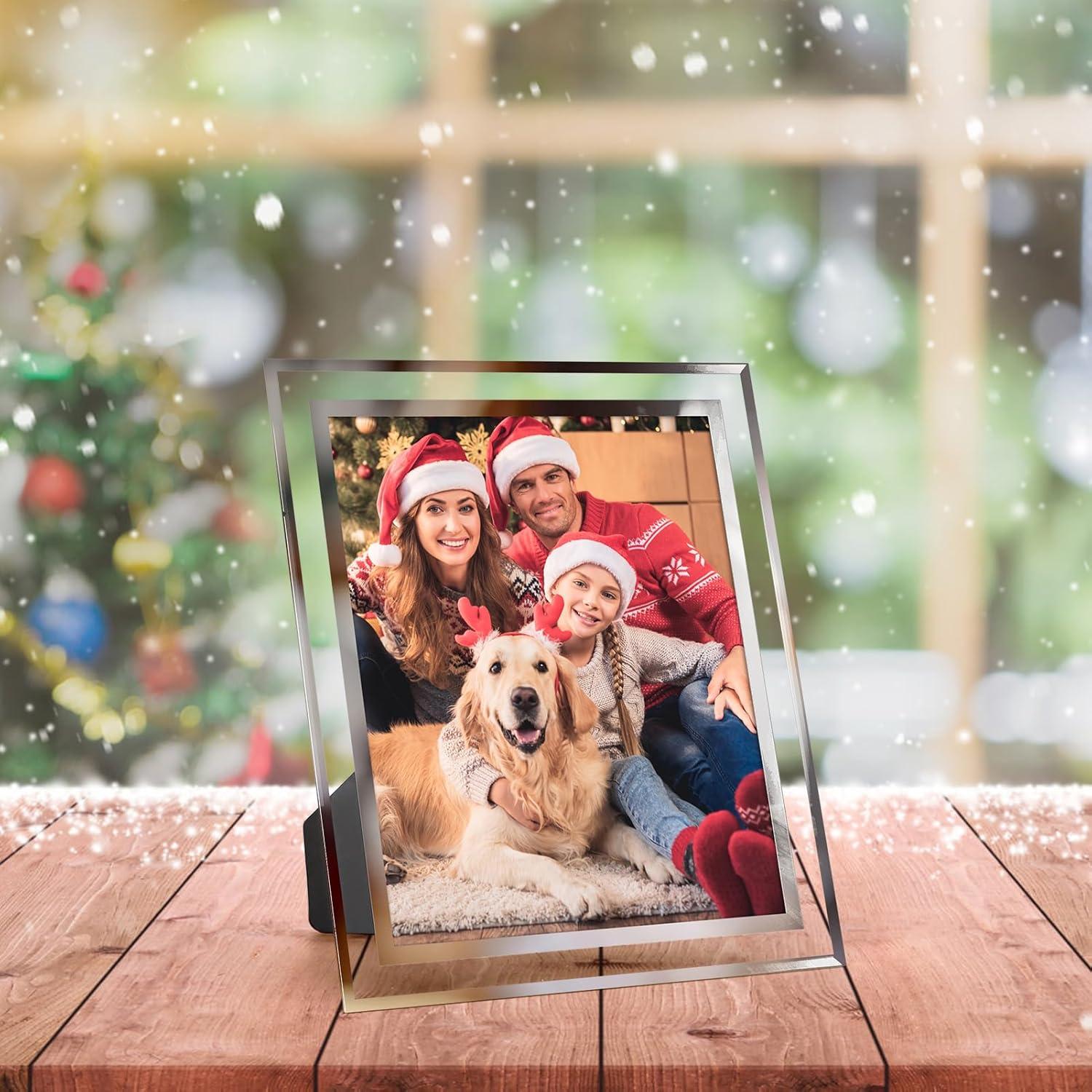 Glas Bilderrahmen Set 20x25 cm Silber Fotorahmen für Fotos - Geschenk