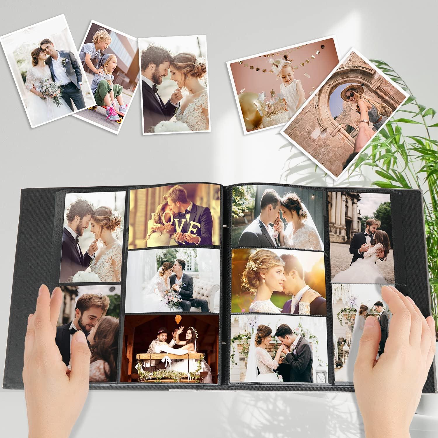 Fotoalbum 1000 Fotos 15x10cm Einsteckalbum Ledereinband Hochzeitsalbum Säurefrei