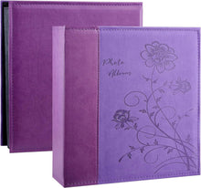 Fotoalbum 400 Fotos 15,2x10,2cm Ledereinband Violett