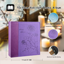 Miaikoe Fotoalbum 400 Fotos 15 x 10 cm Ledereinband Violett