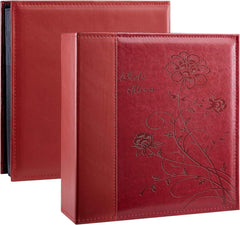 Fotobuch für 1000 Fotos 15x10 cm Ledereinband rot