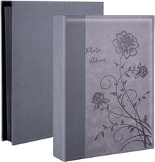 Fotoalbum 300 Fotos 15,2 x 10,2 cm Ledereinband Grau