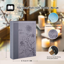 Großes Fotoalbum Ledereinband für 300 Fotos 15 x 10 cm Grau