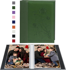 Kleines Fotoalbum Set für 100 Fotos 15x10 cm in dunkelgrün