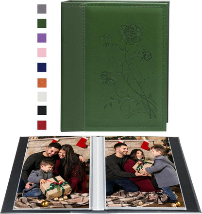 Kleines Fotoalbum Set für 100 Fotos 15x10 cm in dunkelgrün