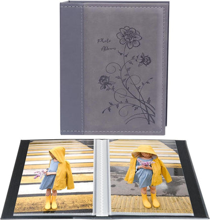 Kleines Fotoalbum 15 x 10 cm 2 Stück für 50 vertikale Bilder grau