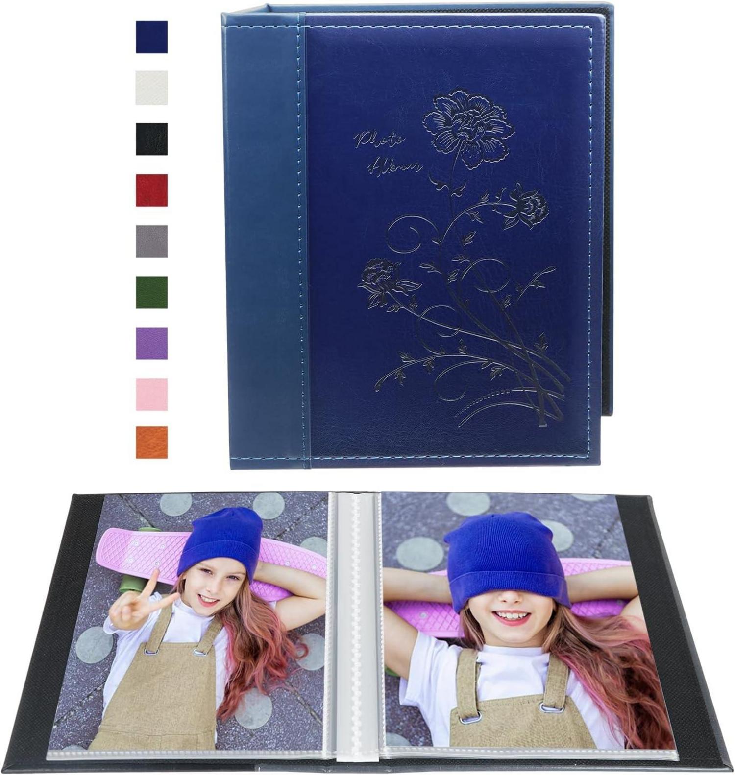 Kleines Fotoalbum 2 Stück 15x10 cm blau festhalten glückliche Momente
