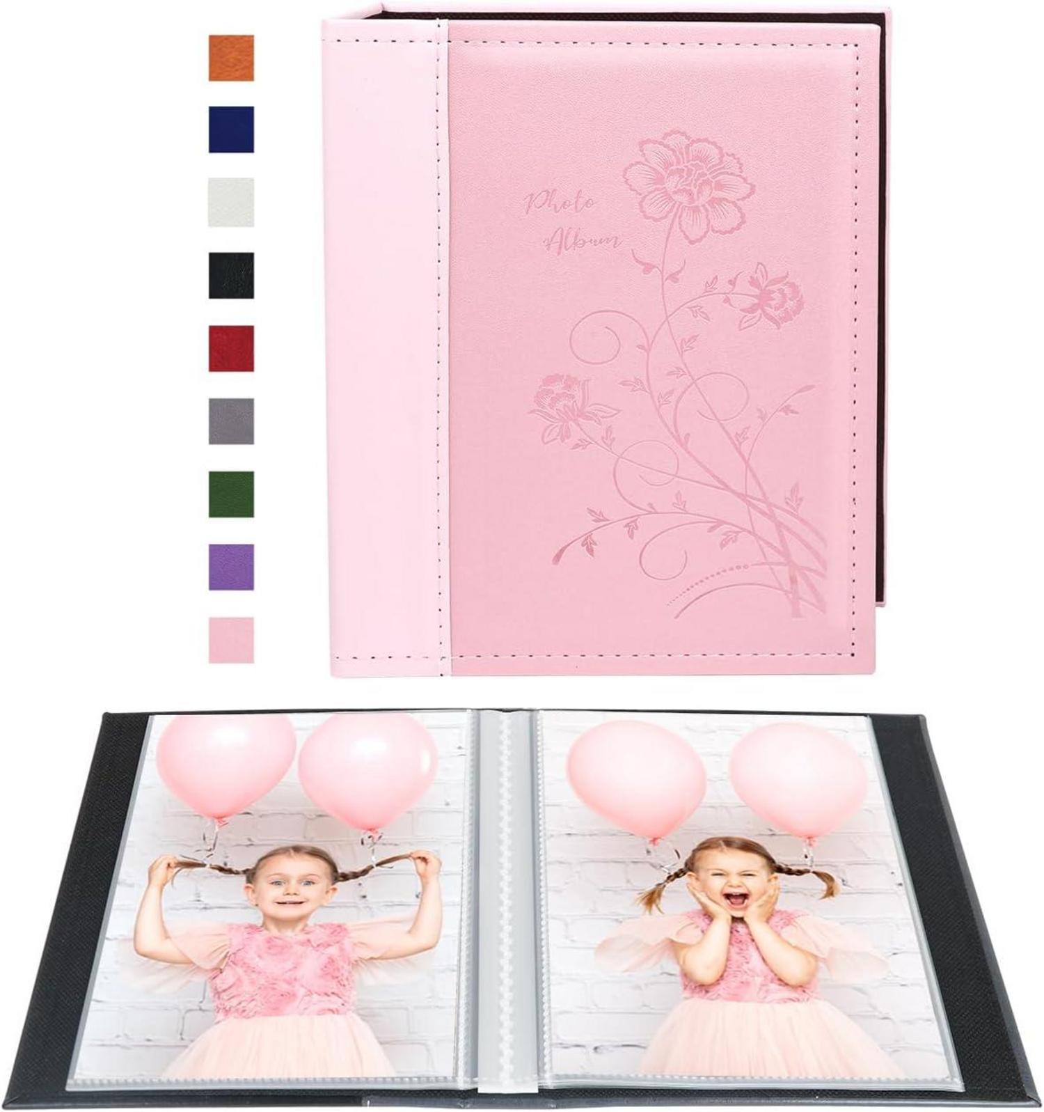 Kleines Fotoalbum 15x10 cm 2er Pack für 50 Fotos rosa
