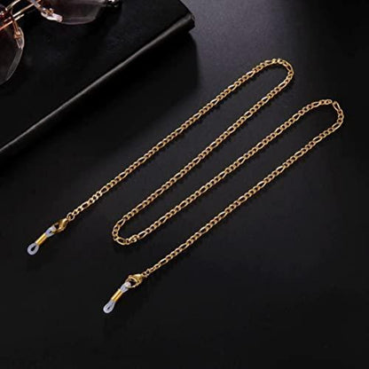 Figaro Brillenkette Edelstahl – Goldfarbene Perlenkette für Herren & Damen