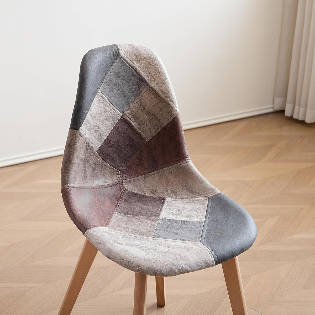 Patchwork Esszimmerstuhl Set (8 Stühle) – Braun