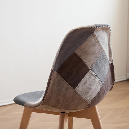 Patchwork Esszimmerstuhl Set (4 Stühle) – Braun