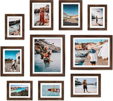 Bilderrahmen Collage Braun 10er Set Verschiedene Größen mit
