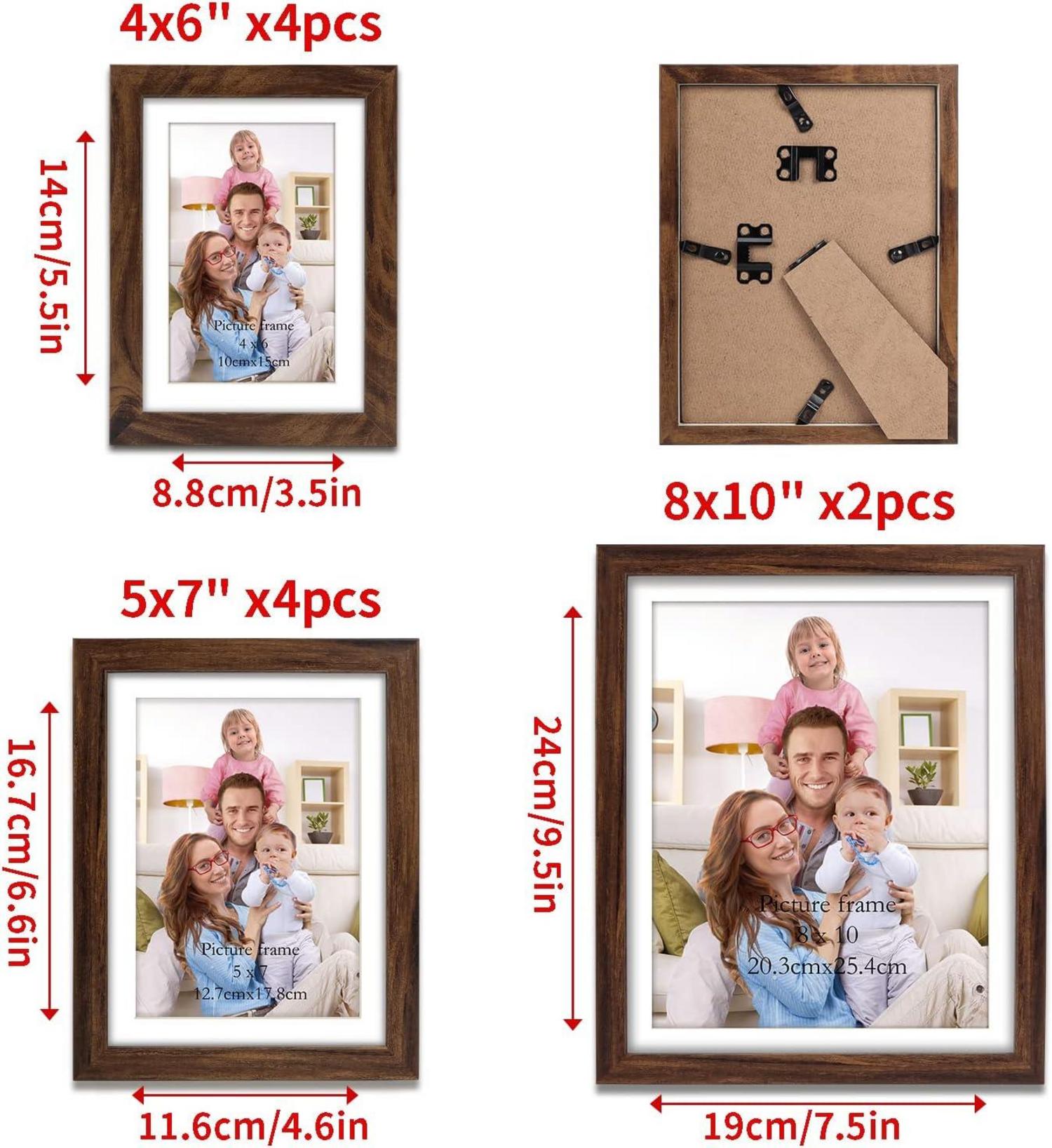 Braune Bilderrahmen Collage Set 10er Multisize Passepartout