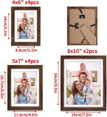 Braune Bilderrahmen Collage Set 10er Multisize Passepartout