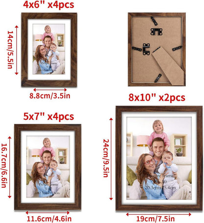 Braune Bilderrahmen Collage Set 10er Multisize Passepartout