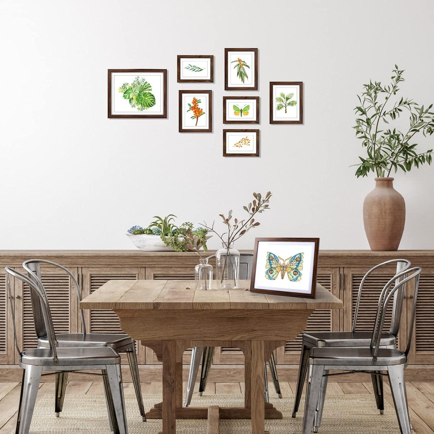 Braune Bilderrahmen Collage Set 10x15 13x18 20x25 für Wand Tisch Display