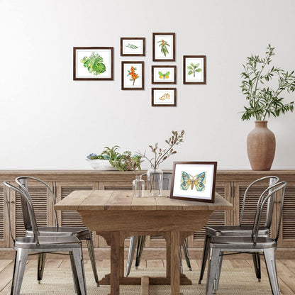 Braune Bilderrahmen Collage Set 10x15 13x18 20x25 für Wand Tisch Display