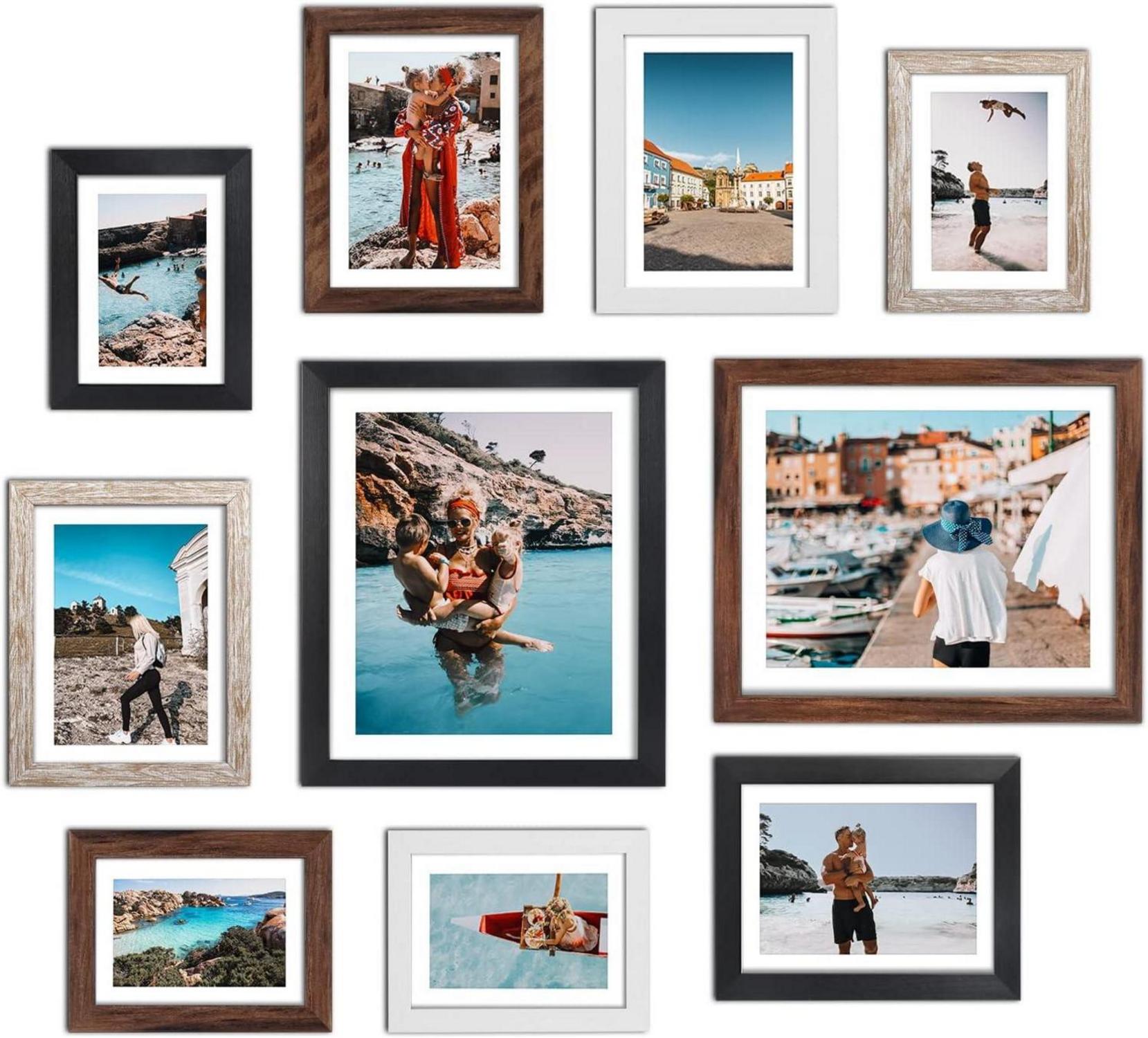 10er Multi Bilderrahmen Collage Set | 10x15, 13x18, 20x25 cm