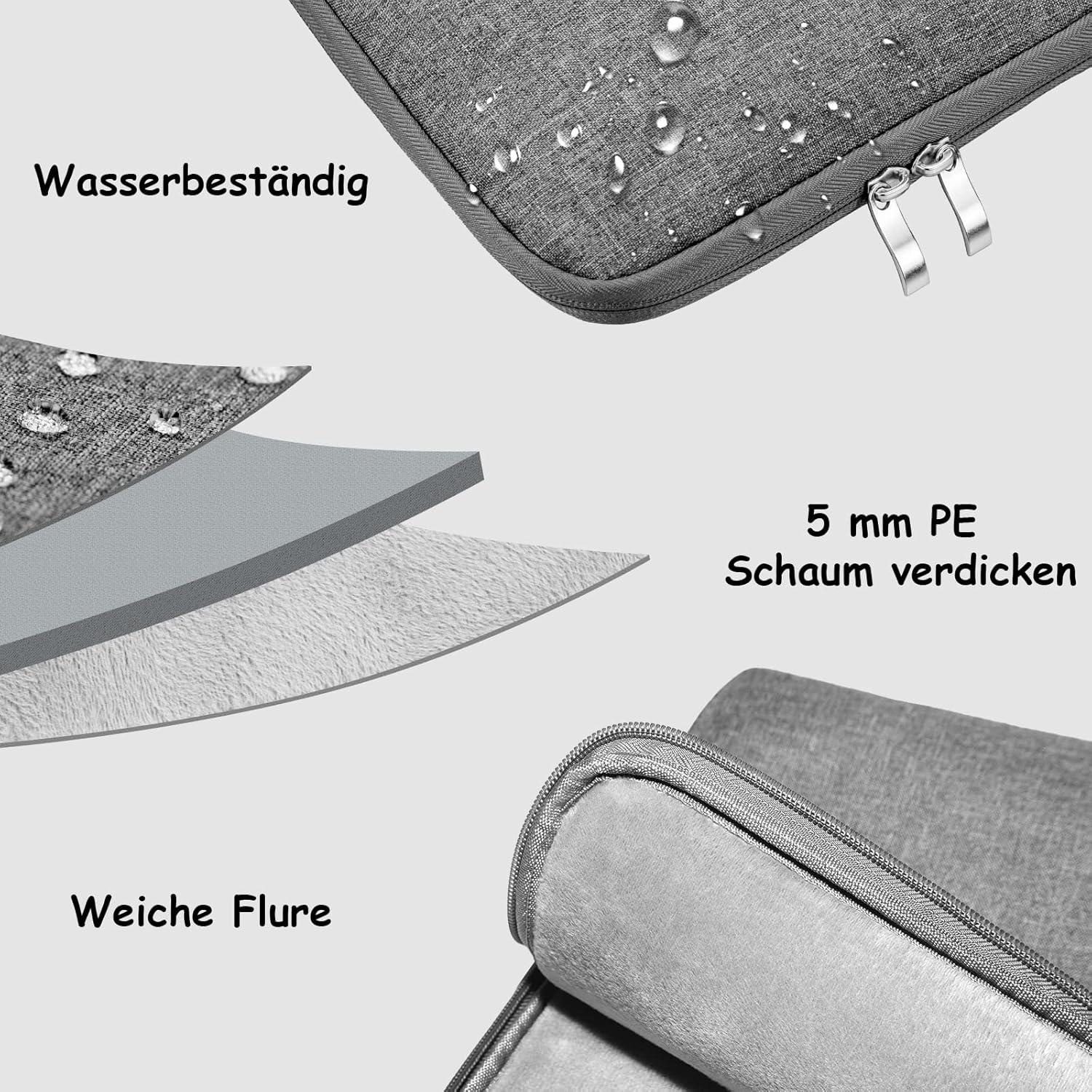 Laptoptasche 13-13,3-13,6 Zoll MacBook Air Pro M1 M2 Tasche 34x25,5 LaptophülleGriff Schwarzes spritzwassergeschütztes 800D-Gewebe IPad 9