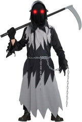 Sensenmann Kostüm Kinder Halloween Schwarz Sense Kleidung-Set