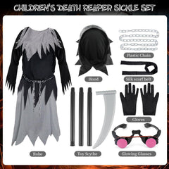 Sensenmann Kostüm Kinder Jungen Halloween Cosplay 9-11 Jahre