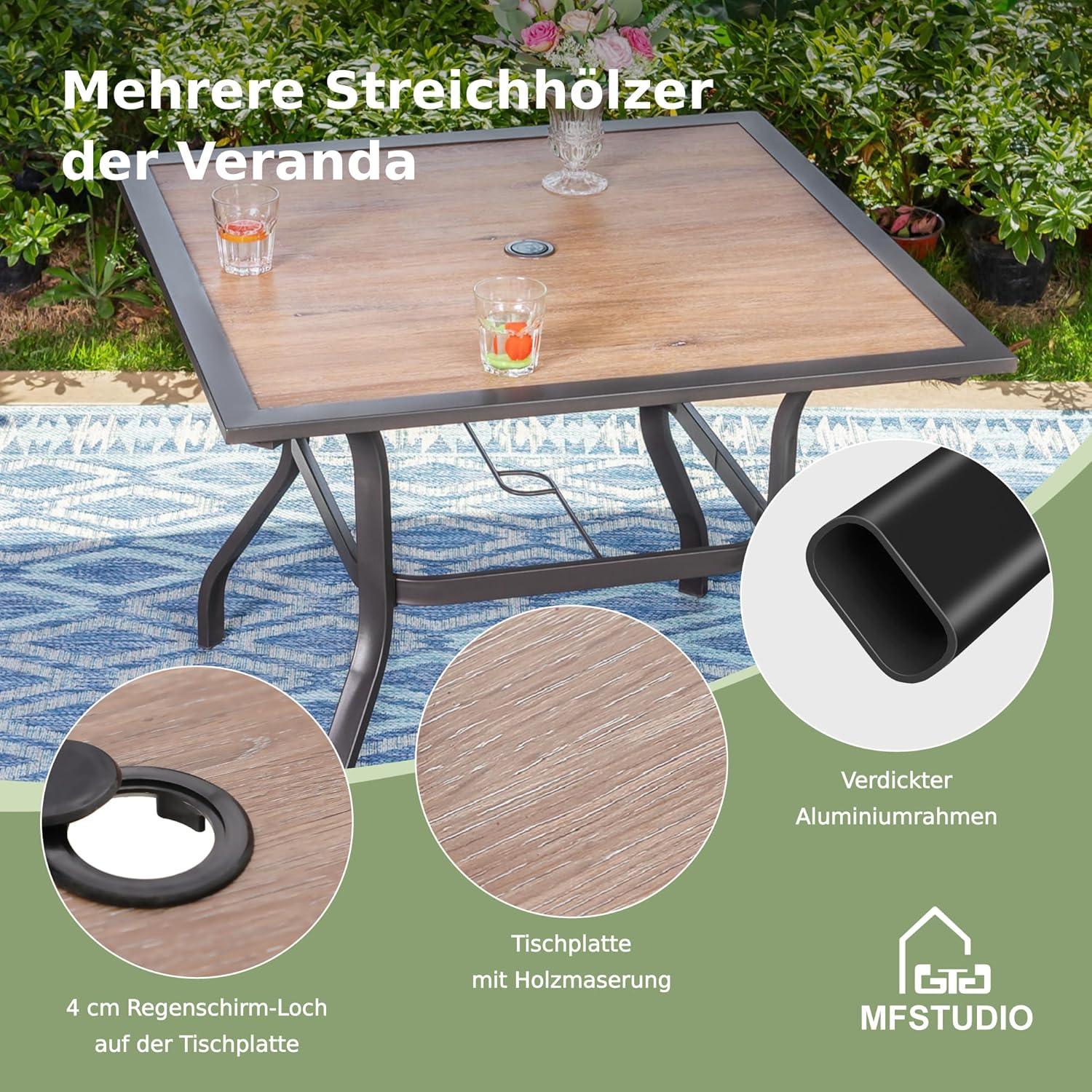MFSTUDIO Rattan Gartenmöbel Set 5tlg. Terrassenset Wetterfest Polyrattan