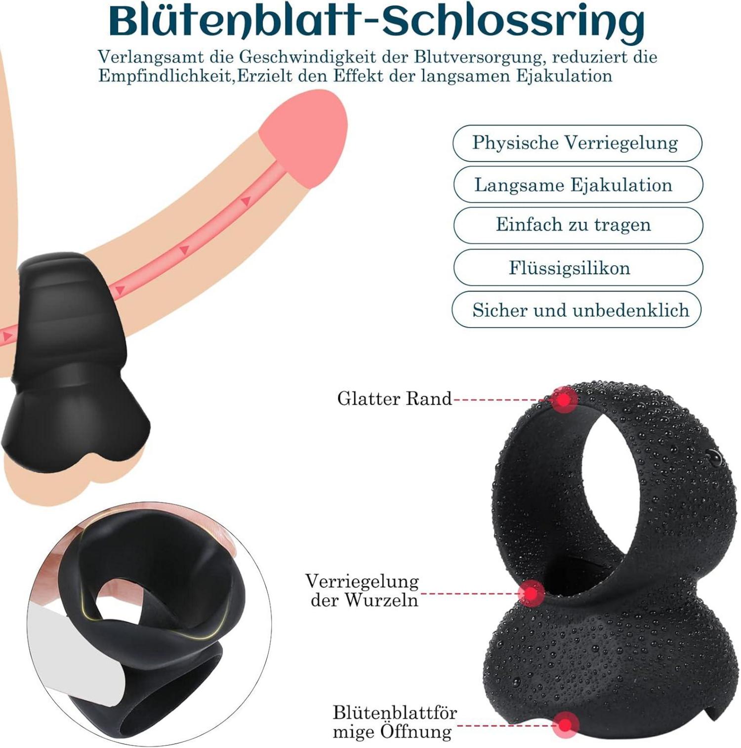 Penisring Set Silikon Cockring Hodenringe Penis Sleeve 4er Extrem