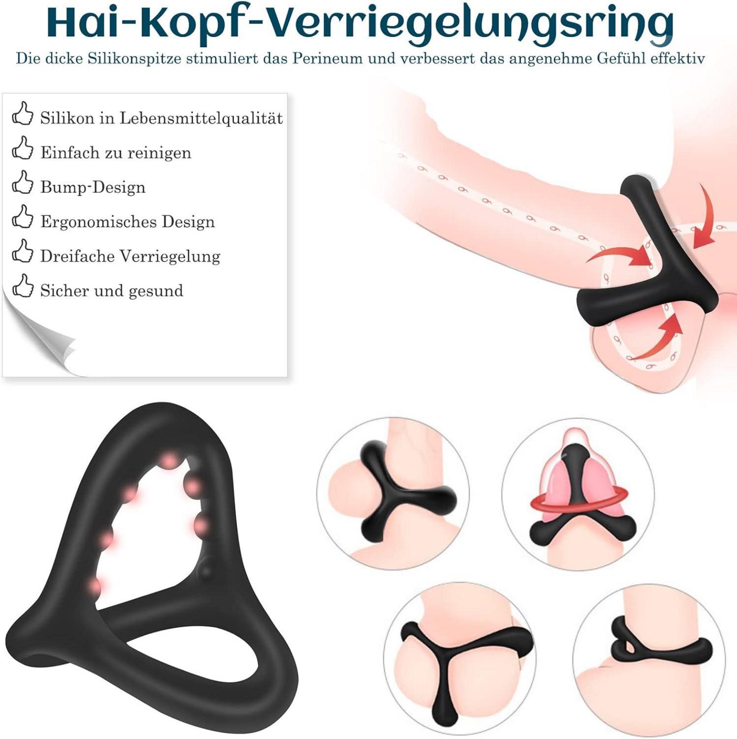 2023 Penisring Set Silikon Cockringe Dehnbar Hodenringe 4er - Langanhaltende Erektion & Ejakulationsverzögerung