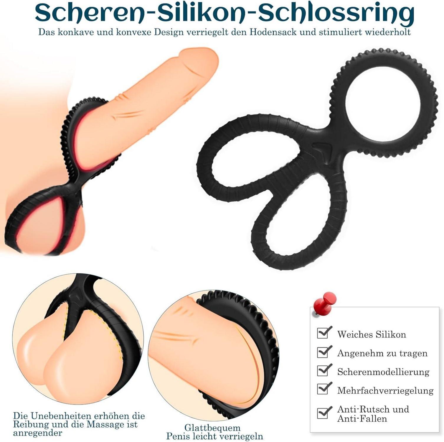 Hochwertiger Silikon Penisring 4er Set für langanhaltende Erektion