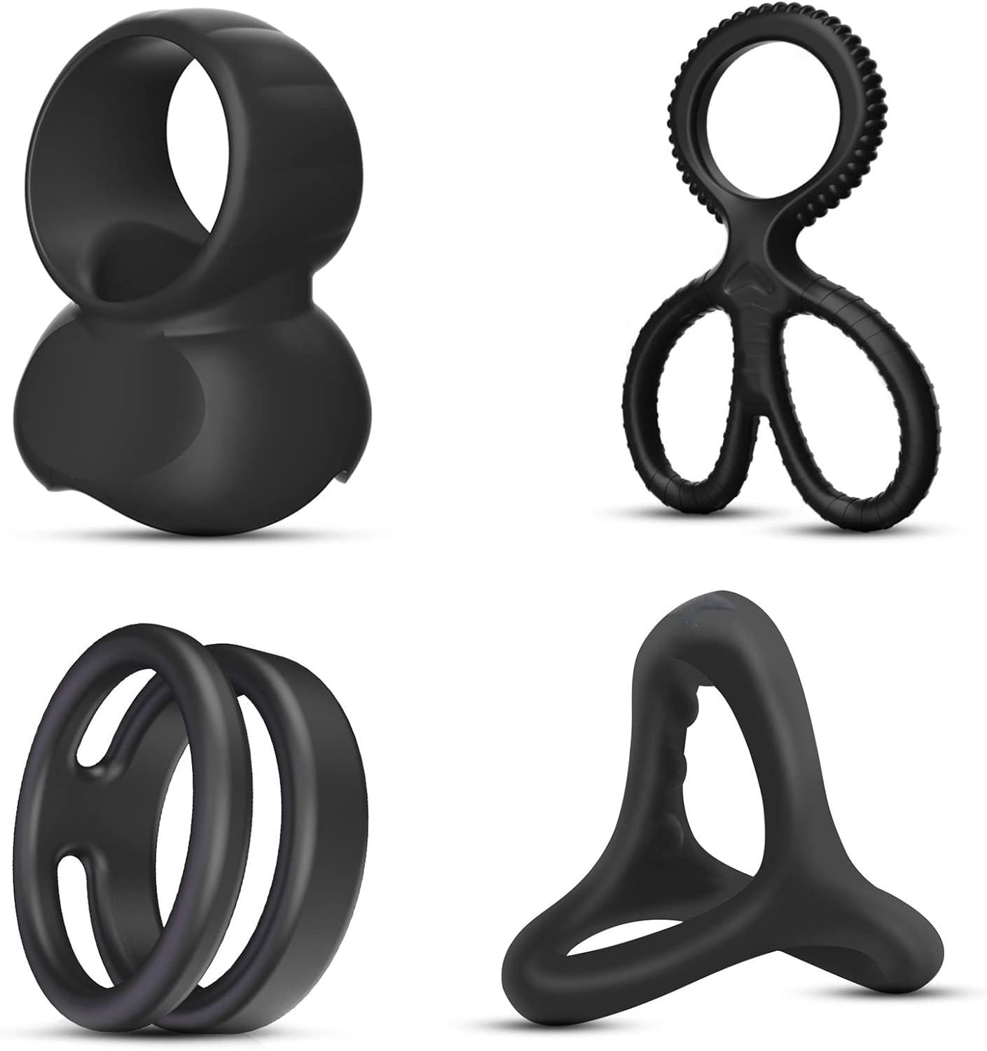 2023 Penisring Set Silikon Cockringe Dehnbar Hodenringe 4er - Langanhaltende Erektion & Ejakulationsverzögerung