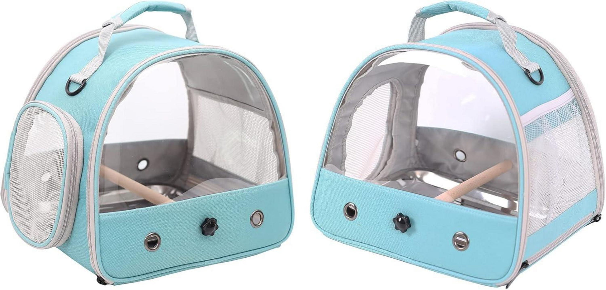 Vogelträger für kleine Vögel, tragbarer Käfig mit Edelstahltablett - grün