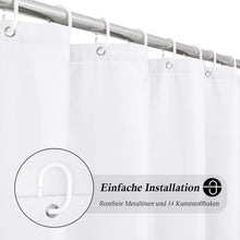 Weißer Breit Duschvorhang 200x210 Wasserdicht Antischimmel