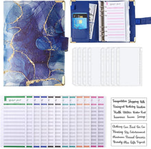 Budget Binder A6 Marmor PU Leder Geld Organizer mit 8 Reißverschluss