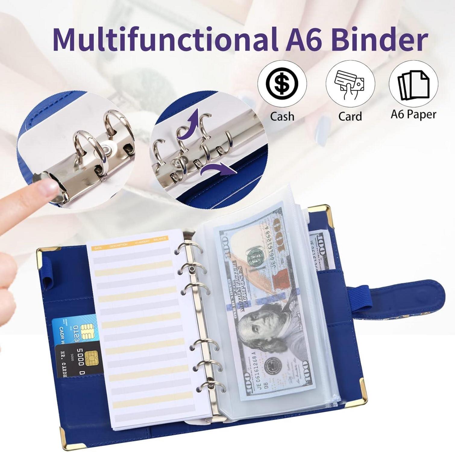 Budget Binder A6 Marmor PU Leder Geld Organizer Planer Umschläge