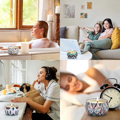 Duftkerzen Set 12 Stk. Geschenkset für Frauen Entspannung Yoga diverse Düfte