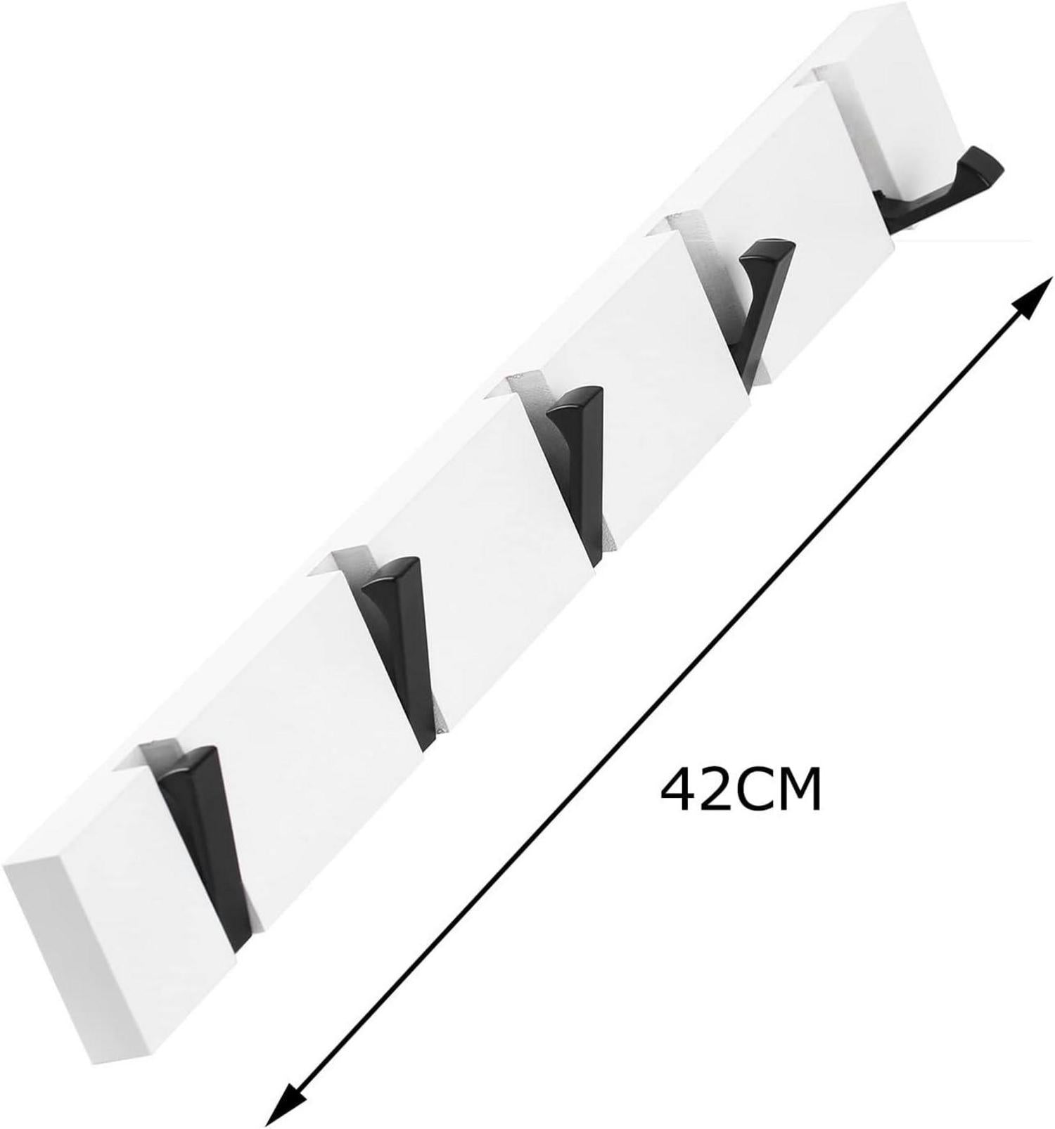 YunNasi Holz Hakenleiste 5 Faltbar Haken für Kleider Jacken