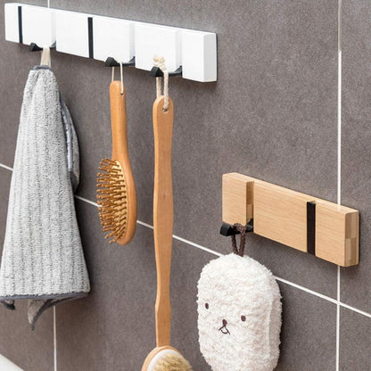 Hakenleiste Holz Klappbar Wand Garderobenhaken 5 Haken Weiß 5