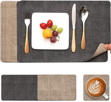 Abwaschbare Leder Tischsets Untersetzer Platzdeckchen 6er Set