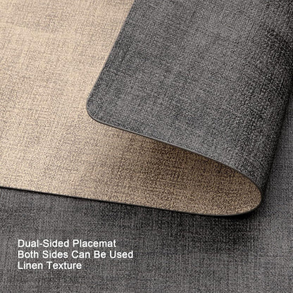 Tischsets Abwaschbar Leder Platzdeckchen 6er Set Grau Beige