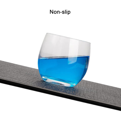Platzsets Abwaschbar 6er Set Grau Blau in Lederoptik