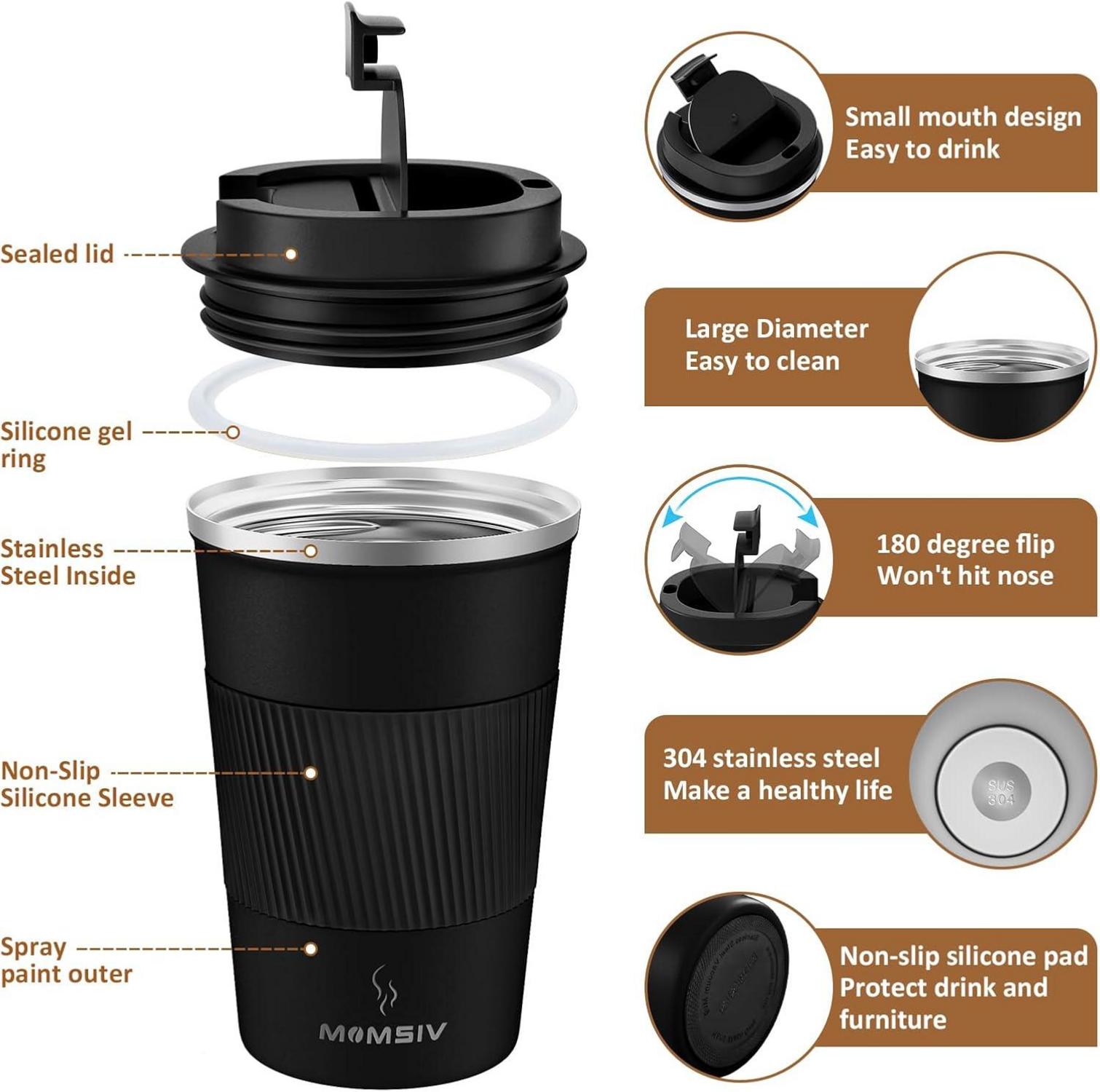 Thermobecher 380ml Isolierbecher Edelstahl Travel Mug